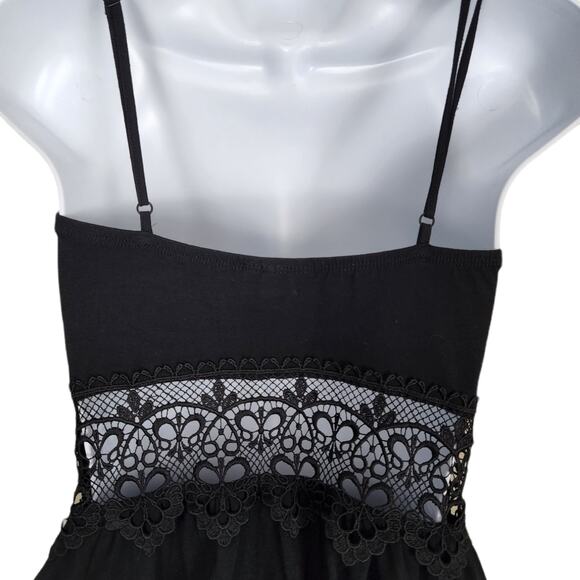 TopShop Black Lace Crochet Insert Sundress Size 4 - Picture 7 of 10
